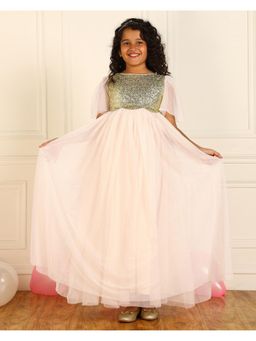 Miyo - Girls Light Pink Sequin Gown