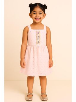 Miyo - Girls White Embroidered Strap Dress