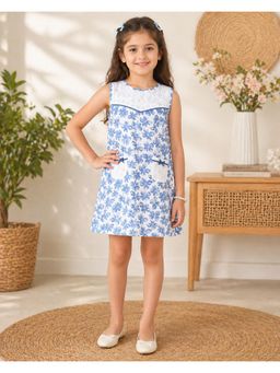 Miyo - Girls Floral Print Sleeveless Shift Dress