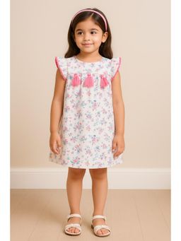 Miyo - Girls Floral Printed Tassel Detail Dress