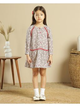 Miyo - Girls Floral Printed Fit and Flare Dress