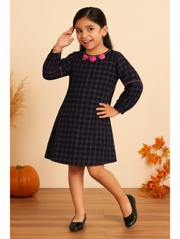 Miyo - Girls Floral Applique Printed A-Line Dress