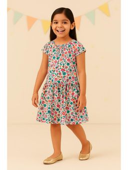 Miyo - Girls Multi-Color Floral Gathered Dress