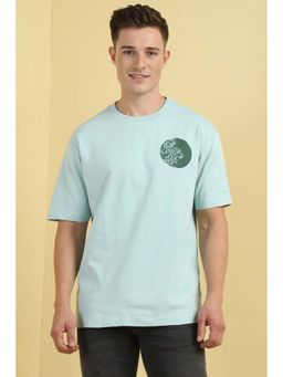 Allen Solly - Men Light Blue Print Crew Neck T-Shirt
