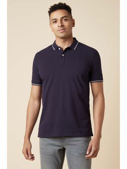 Allen Solly - Men Purple Solid Polo Neck T-shirt