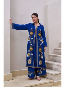 Nehamta - Women Blue German Rayon Kurta and Palazzo
