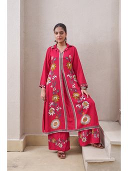 Nehamta - Women Pink German Rayon Kurta and Palazzo