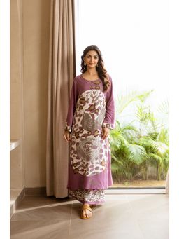 Nehamta - Women Mauve German Rayon Kurta and Palazzo