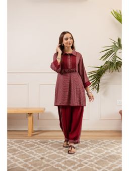 Nehamta - Women Maroon German Rayon Co-Ord