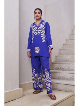 Nehamta - Women Blue German Rayon Co-Ord
