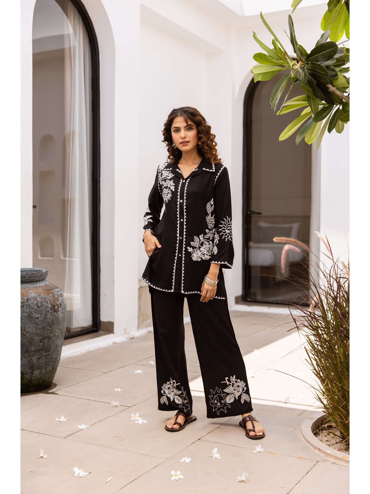 nehamta Women Black German Rayon Co-Ord-picture-14