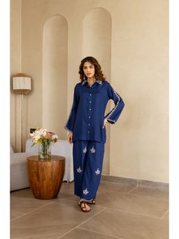 Nehamta - Women Blue German Rayon Co-Ord