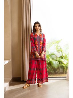 Nehamta - Women Pink Rayon Co-Ord