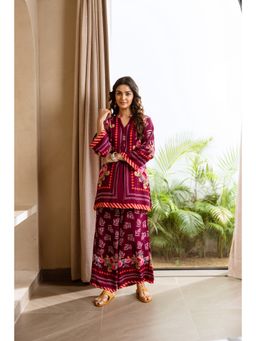 Nehamta - Women Wine Rayon Co-Ord