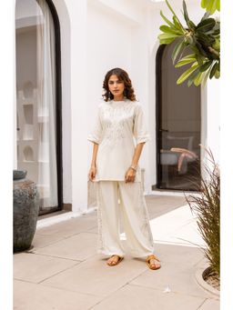 Nehamta - Women White German Rayon Co-Ord