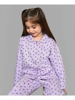 Mi Arcus - Printed Lavender Full Sleeves T-Shirt with Pyjama for Kids (Set of 2)
