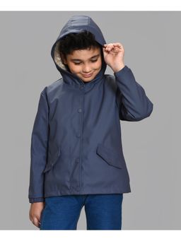 Mi Arcus - Solid Grey Full Sleeves Hooded Jacket for Kids