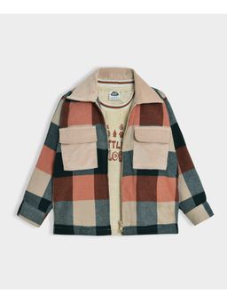 Mi Arcus - Check Green Full Sleeves Jacket with T-Shirt for Kids (Set of 2)