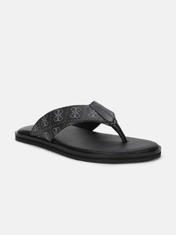 Guess - Men Black Monogram Isac Slip On Flipflops