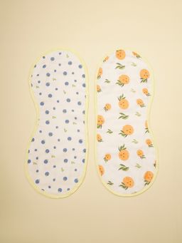 Fancy Fluff - Pack of 2 Bamboo Muslin Burp Cloths - Jolly