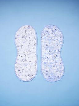 Fancy Fluff - Pack of 2 Bamboo Muslin Burp Cloths - Marine