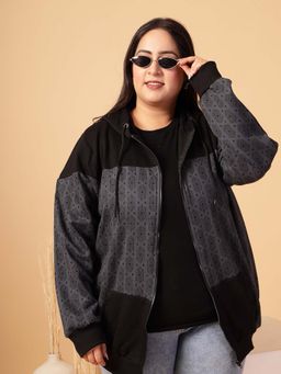 RIGO - Women Grey Colorblock Hoodie