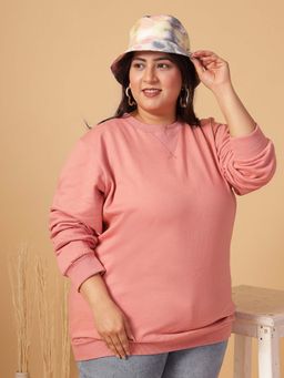 RIGO - Women Peach Solid Sweatshirt