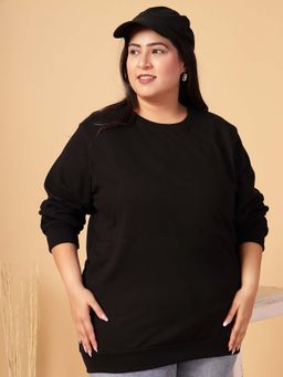 RIGO - Women Black Solid Sweatshirt