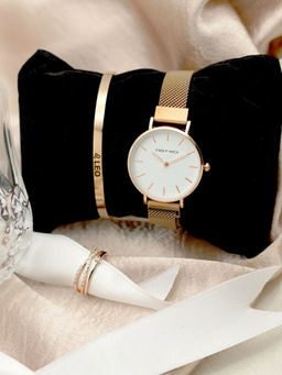 Joker and Witch - Joker & Witch White Stainless Steel Watch and Bracelet With Ring (Set of 3)