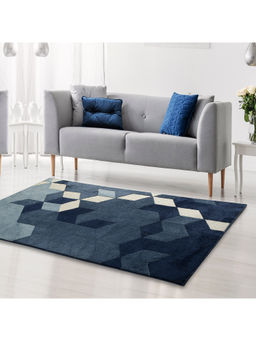 Saral Home - Blue Microfiber Carpet -150x210 cm