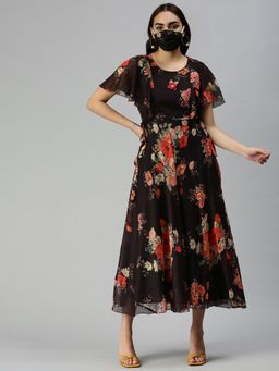 SHOWOFF - Women Floral Multi-Color Fit and Flare Dress
