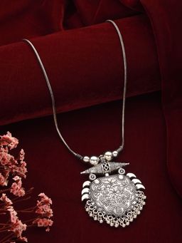 Aatmana - Silver Plated Statement Oxidised Necklace