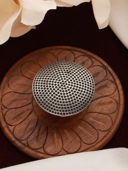 Aatmana - Silver Toned Oxidized Round Finger Ring