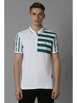 Louis Philippe - Men White Polo Neck T-Shirt