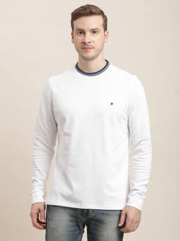 Turtle - Men White Solid Polycotton T-Shirt