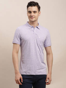 Turtle - Men Purple Printed Cotton Stretch T-Shirt