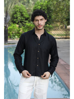 roar for good - Black Hemp Men's Breathable Soft and Timeless Style Casual Shirt