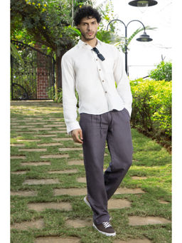 roar for good - White Hemp Men's Formal Shirt Crisp Lightweight and All-Day Comfort