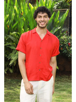 roar for good - Cherry Hemp Cuban Collar Shirt Bold Comfy and Effortlessly Cool