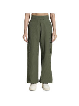 Silvertraq - Camo Green Polyester Textured Trackpant