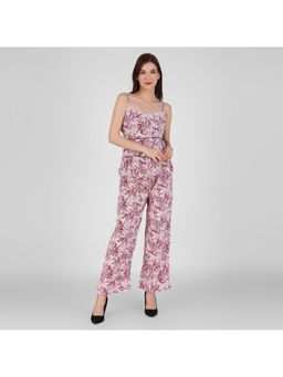 Fnocks - Women Maroon Cotton Shoulder Straps Co-Ord Set