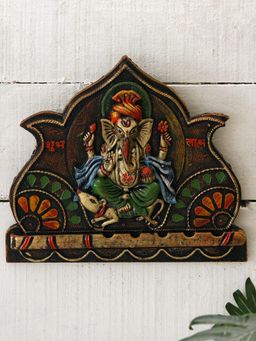 Unravel India - Lord Ganesha Inside Lotus Wall Hanging
