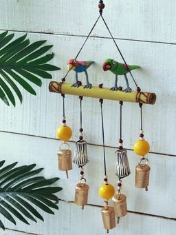 Unravel India - Multicolor Wooden Windchime With Copper Bells