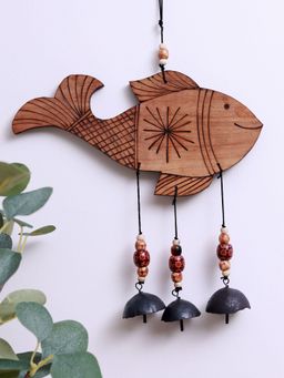 Unravel India - Fish Motif Bamboo Windchime With Embedded Bells