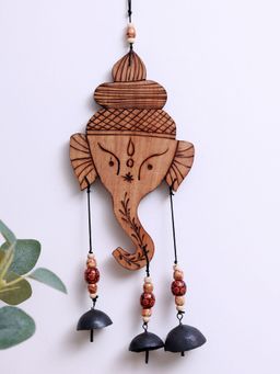 Unravel India - Ganesha Motif Bamboo Windchime With Embedded Bells