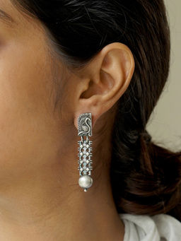 Teejh - Aalina Silver Oxidised Earrings for Women