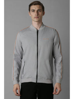 Louis Philippe - Men Grey Regular Fit Solid Full Sleeves Jacket