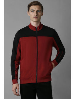 Louis Philippe - Men Red Regular Fit Colorblock Full Sleeves Jacket