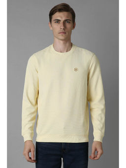 Louis Philippe - Men Yellow Regular Fit Solid Full Sleeves Sweatshirt