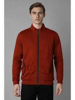 Louis Philippe - Men Maroon Regular Fit Solid Full Sleeves Jacket